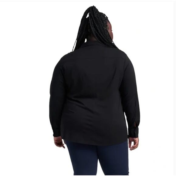 Universal Standard Wren Eco Pocket Shirt 4XS 00 0 Black NWT Button Top Capsule - Picture 2 of 4